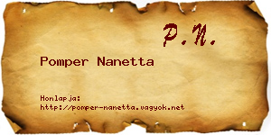 Pomper Nanetta névjegykártya